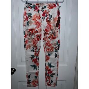 NWT JEN7 7 For All Mankind Ankle Skinny Floral Print Jeans Pants Women's Size 2